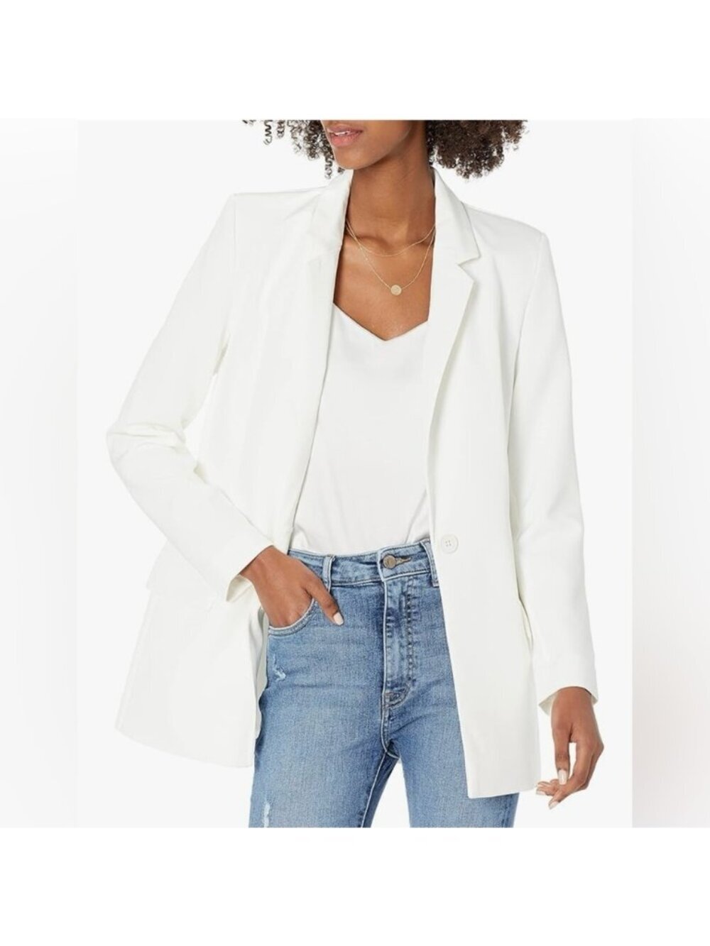 The Drop Blake Long Blazer Ivory
